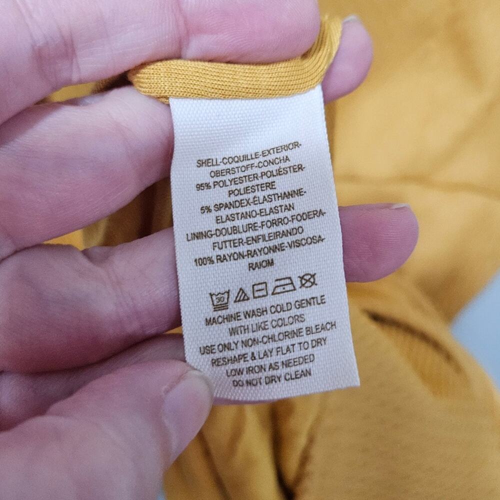 ๐ Free People Mustard Yellow Orange Crochet Collar Keyhole Back Mini Dress XS - Picture 12 of 13